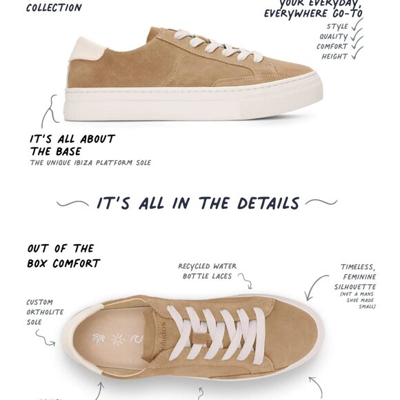 Soludos Shoes - NEW SOLUDOS Suede Ibiza Platform Sneakers in Sand for women 261 4M2T